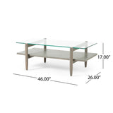 Leddy Acacia and Tempered Glass Coffee Table by Christopher Knight Home