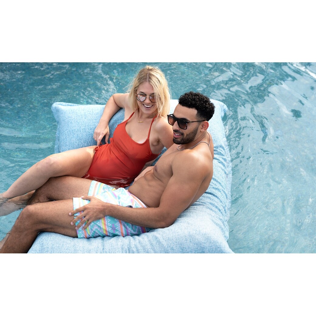 Ledge Lounger Laze Pillow in-Pool Large Float Lounger-Outdoor Marine Bean Bag for Lawn, Patio, Boat and Beach