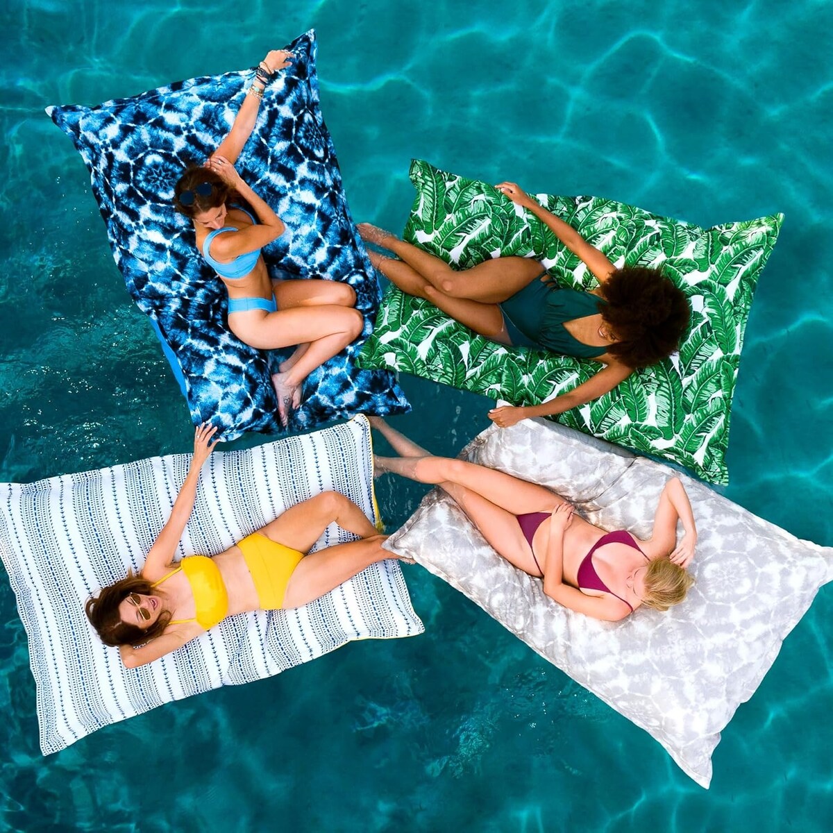 Ledge Lounger Laze Pillow in-Pool Large Float Lounger-Outdoor Marine Bean Bag for Lawn, Patio, Boat and Beach