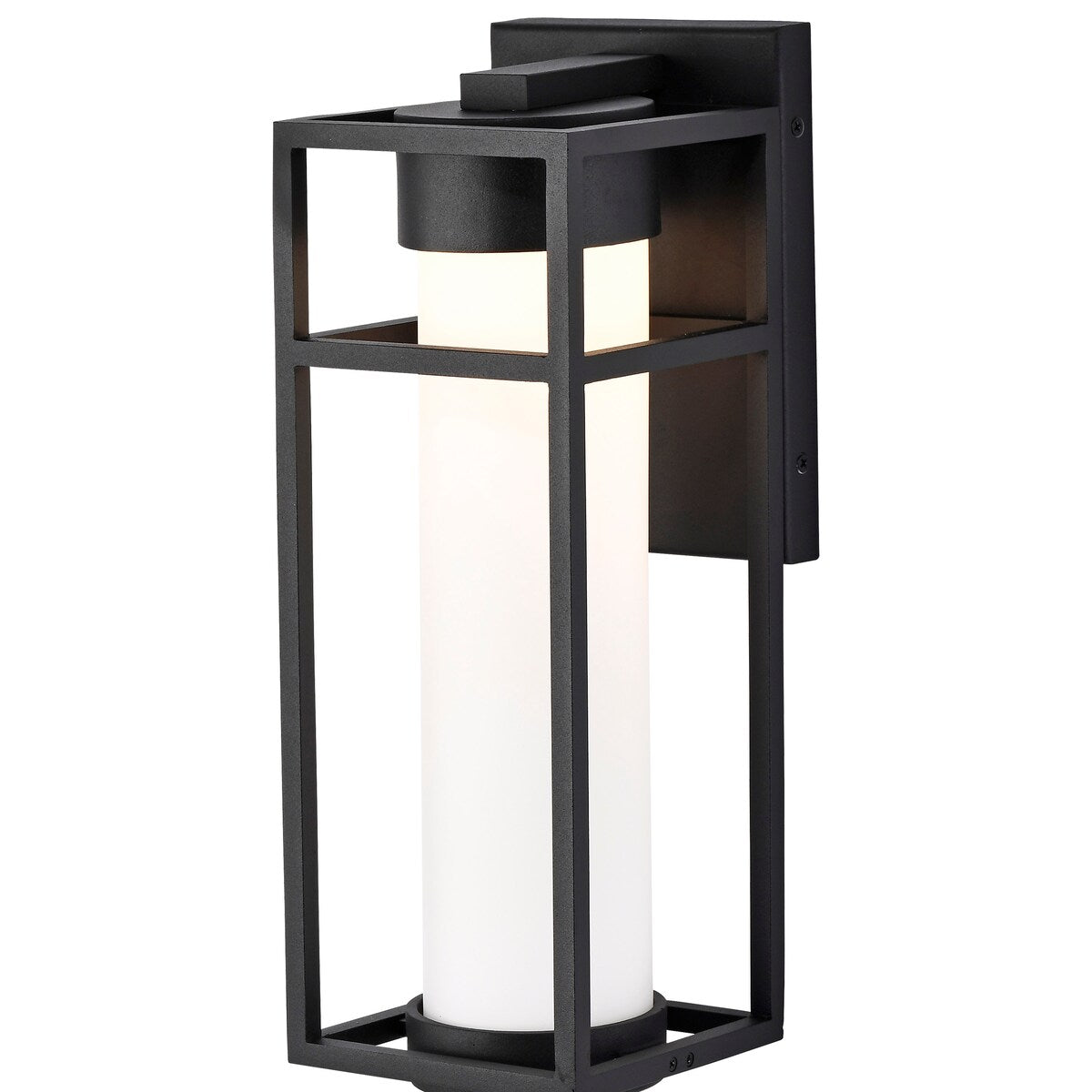 Ledges 6W LED Medium Wall Lantern Matte Black with White Opal Glass