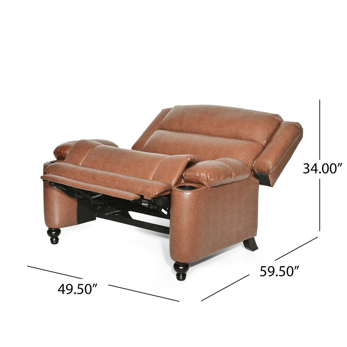 Leet Faux Leather Oversized Pushback Recliner by Christopher Knight Home