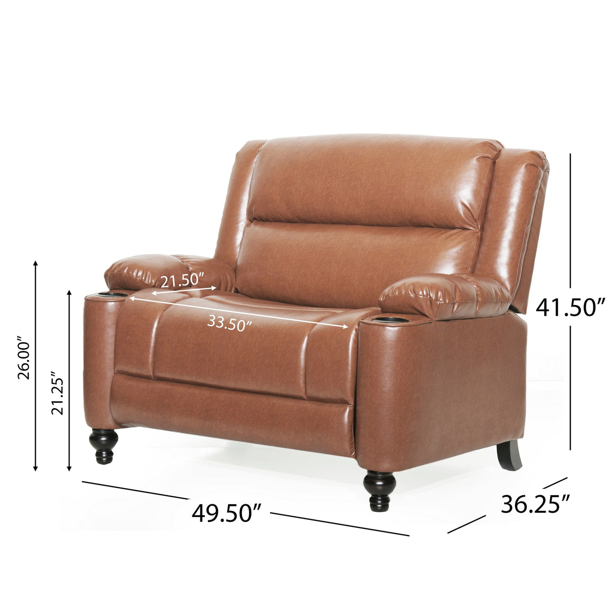 Leet Faux Leather Oversized Pushback Recliner by Christopher Knight Home