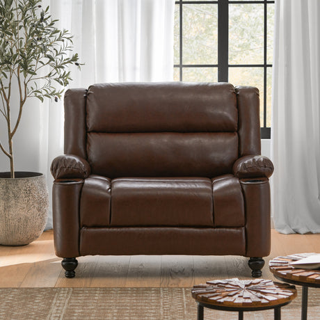 Leet Faux Leather Oversized Pushback Recliner by Christopher Knight Home