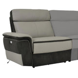 Left Side Power Reclining Chair With USB Port, Taupe Gray