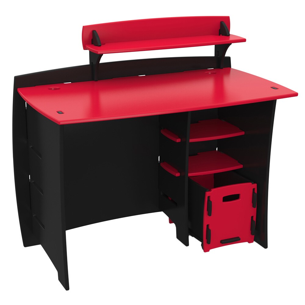 Legare Kids Furniture Red Race Car Series Collection 43-Inch Complete Desk System Set