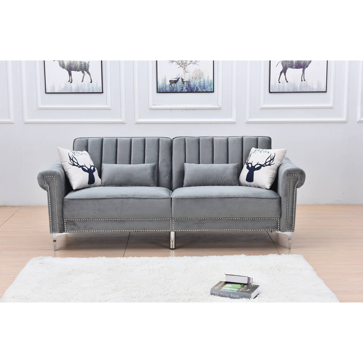 Legend Furniture Covertible Velvet Sofa Bed Sleeper