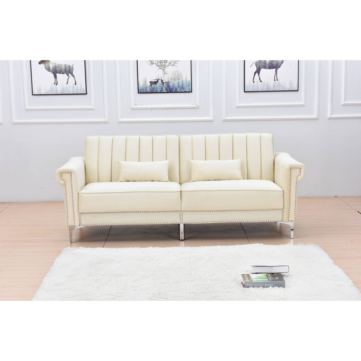Legend Furniture Covertible Velvet Sofa Bed Sleeper