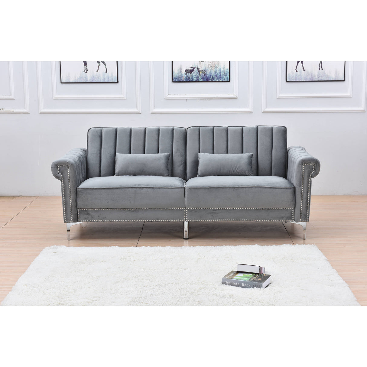 Legend Furniture Covertible Velvet Sofa Bed Sleeper