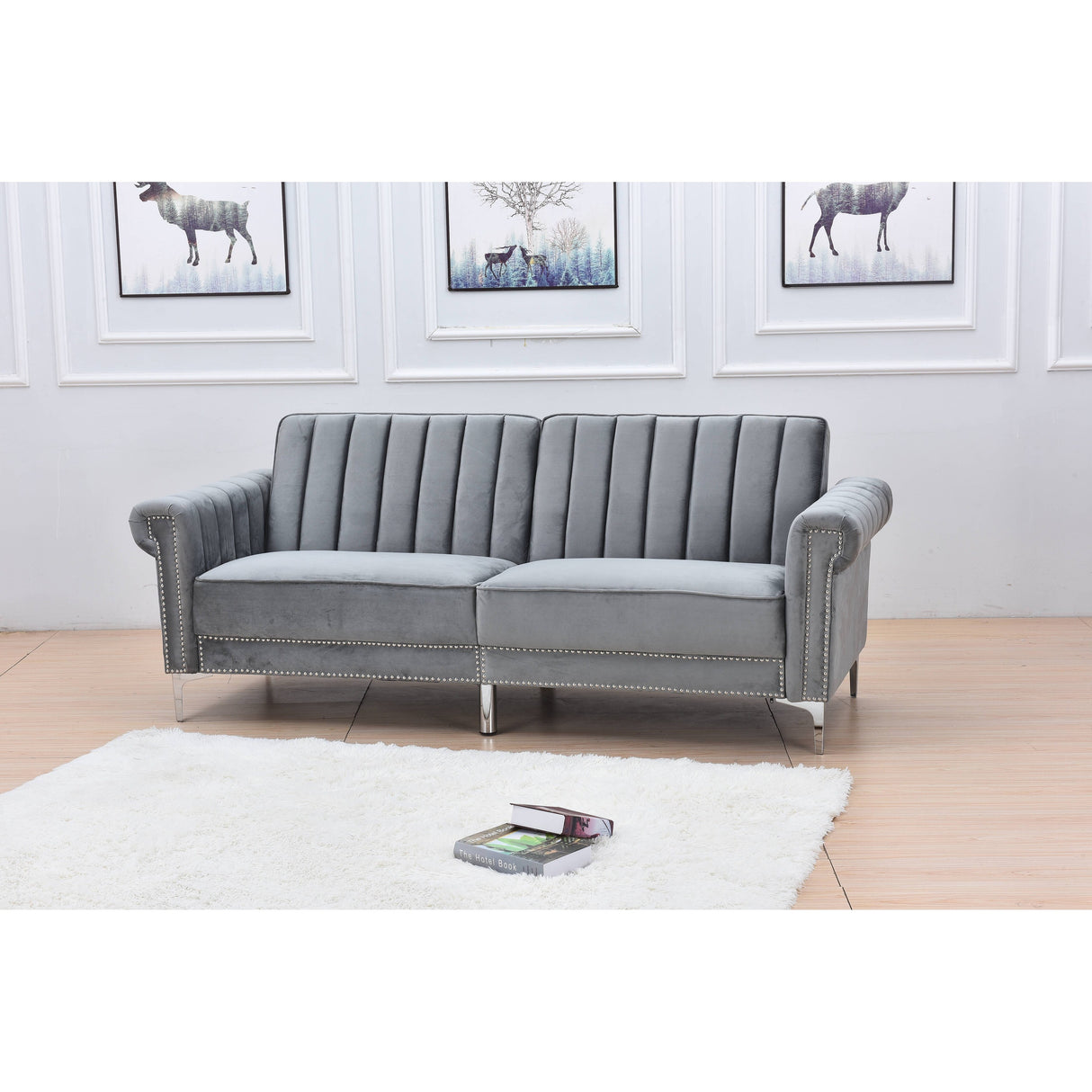 Legend Furniture Covertible Velvet Sofa Bed Sleeper
