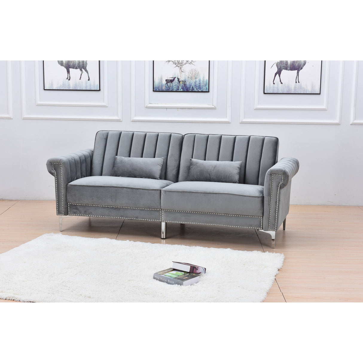 Legend Furniture Covertible Velvet Sofa Bed Sleeper