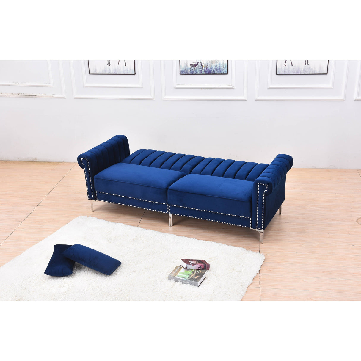 Legend Furniture Covertible Velvet Sofa Bed Sleeper
