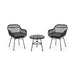 Lehrman Outdoor 2 Seater Faux Wicker Chat Set with Tempered Glass Table by Christopher Knight Home