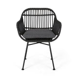 Lehrman Outdoor 2 Seater Faux Wicker Chat Set with Tempered Glass Table by Christopher Knight Home