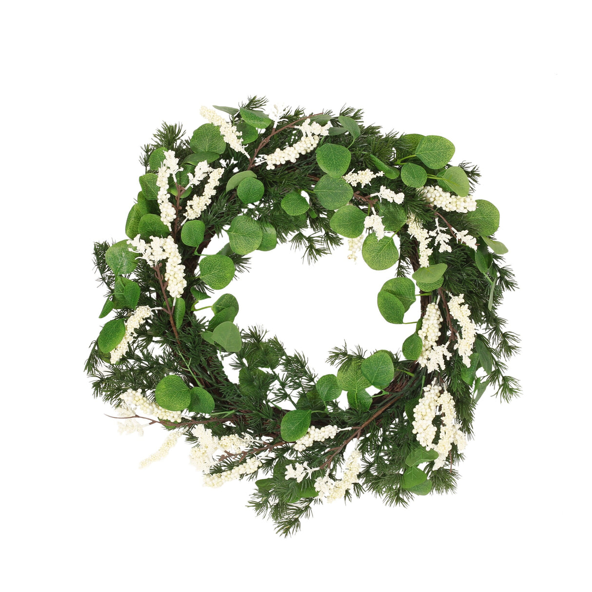 Leigh 25.5" Eucalyptus and Pine Artificial Wreath with Berries by Christopher Knight Home