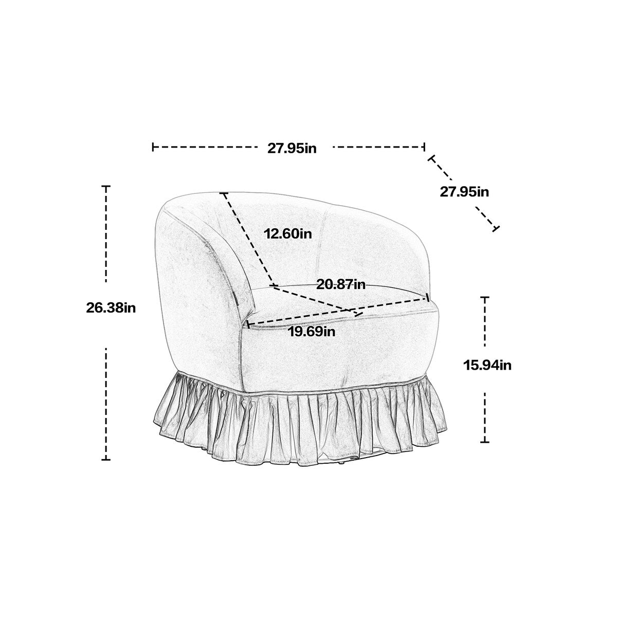 Leisure Arm Chair Vanity Stool Swivel Barrel Chair for Nursery, Hotel, Bedroom, Office, Lounge