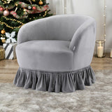 Leisure Arm Chair Vanity Stool Swivel Barrel Chair for Nursery, Hotel, Bedroom, Office, Lounge