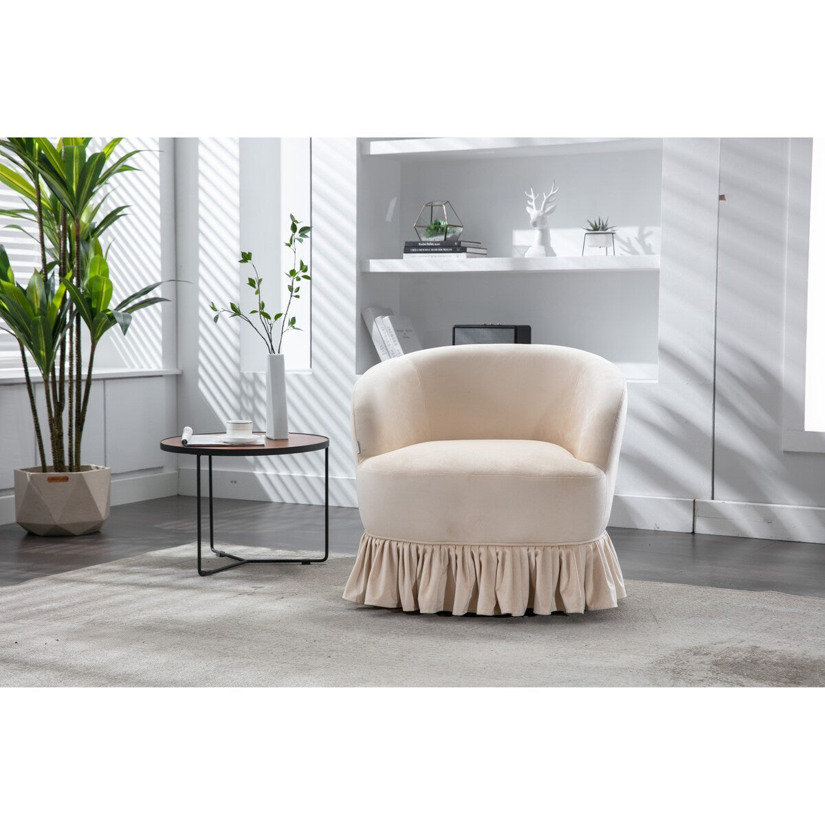 Leisure Arm Chair Vanity Stool Swivel Barrel Chair for Nursery, Hotel, Bedroom, Office, Lounge
