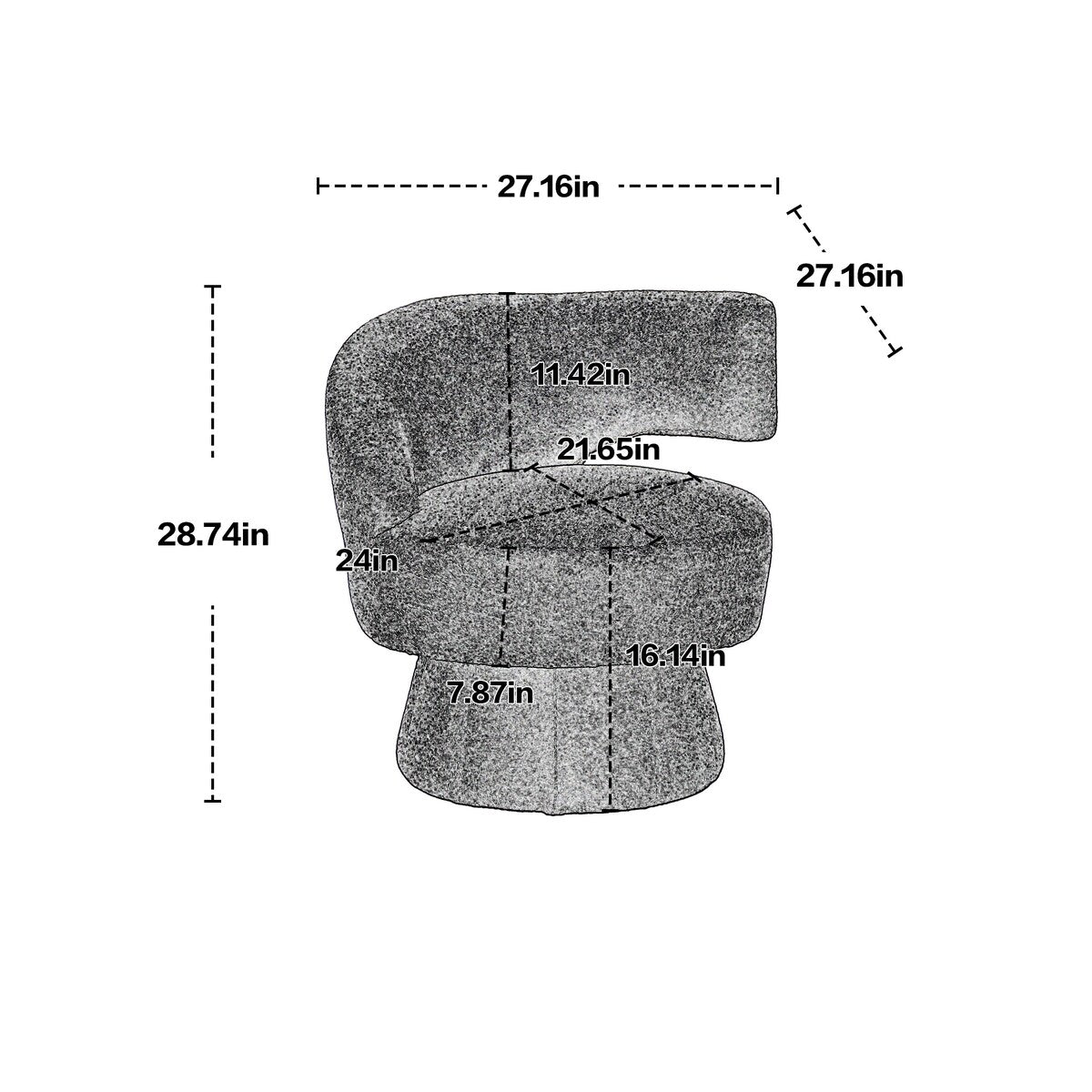 Leisure Arm Chair Vanity Stool Swivel Barrel Chair for Nursery, Hotel, Bedroom, Office, Lounge
