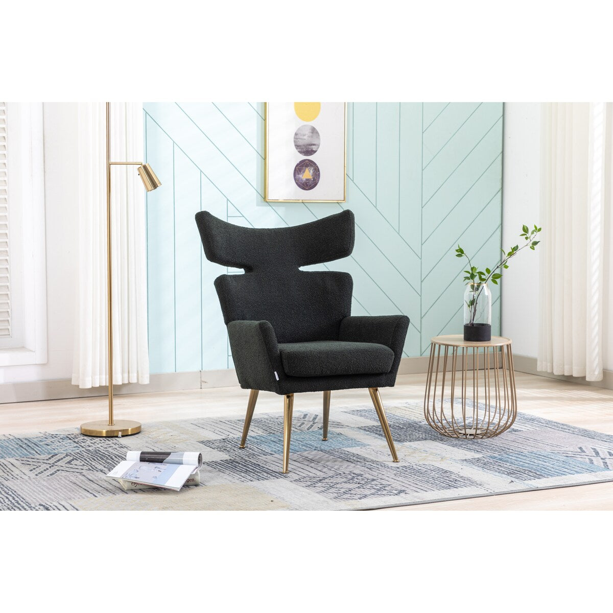 Leisure Fish Tail Accent Chair With Golden Feet