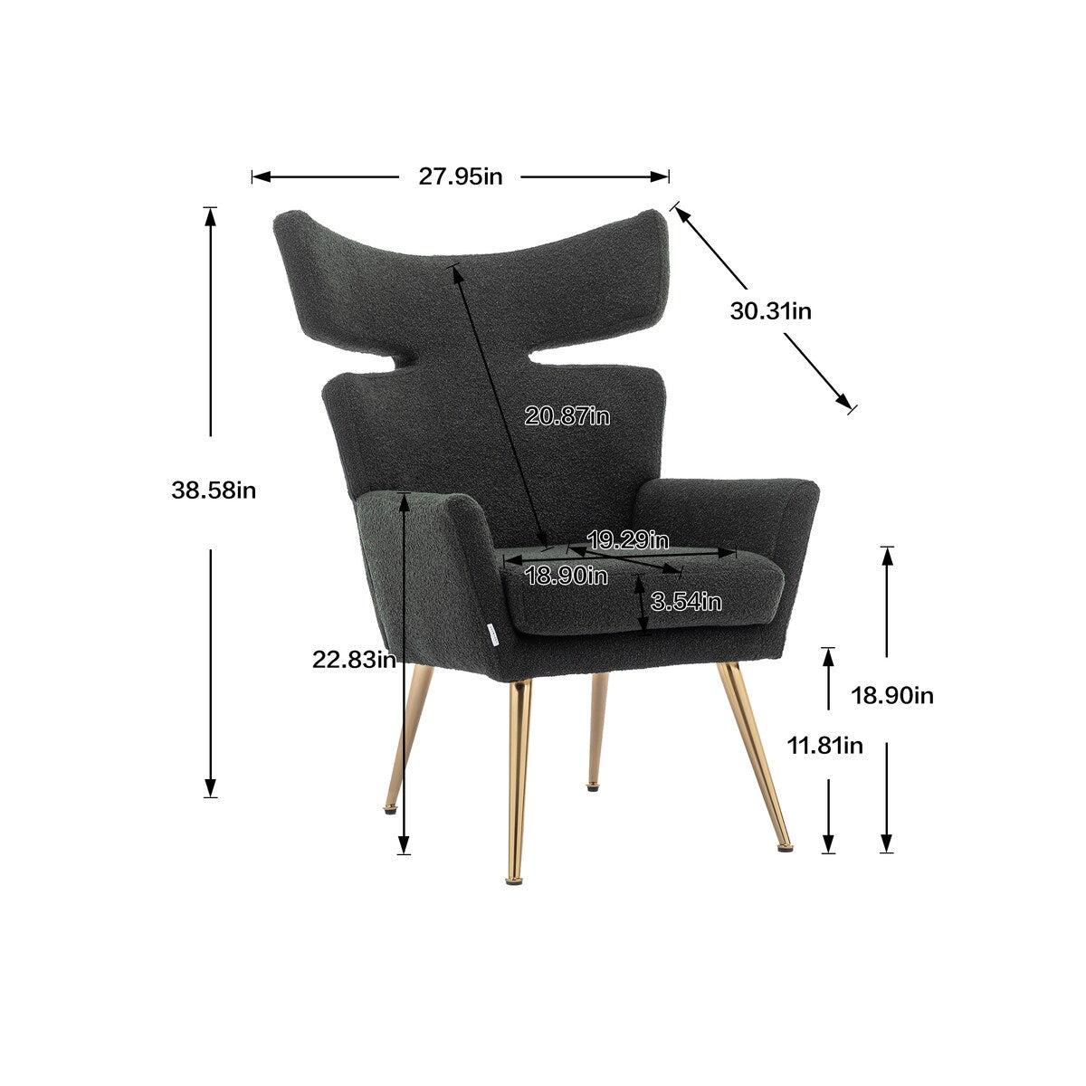 Leisure Fish Tail Accent Chair With Golden Feet