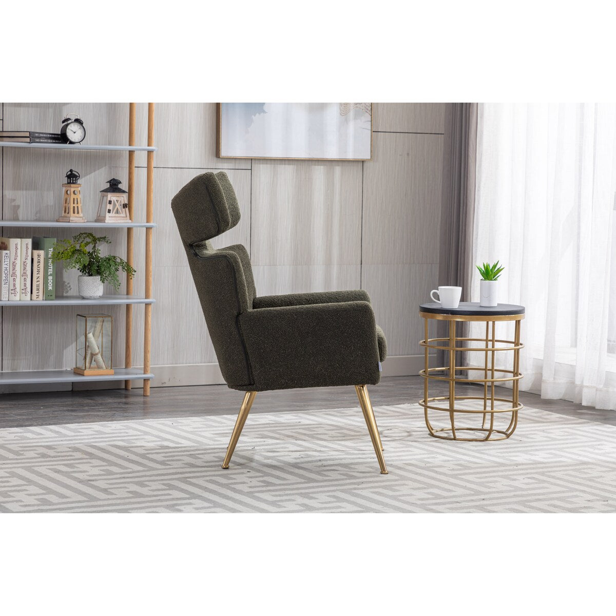 Leisure Fish Tail Accent Chair With Golden Feet