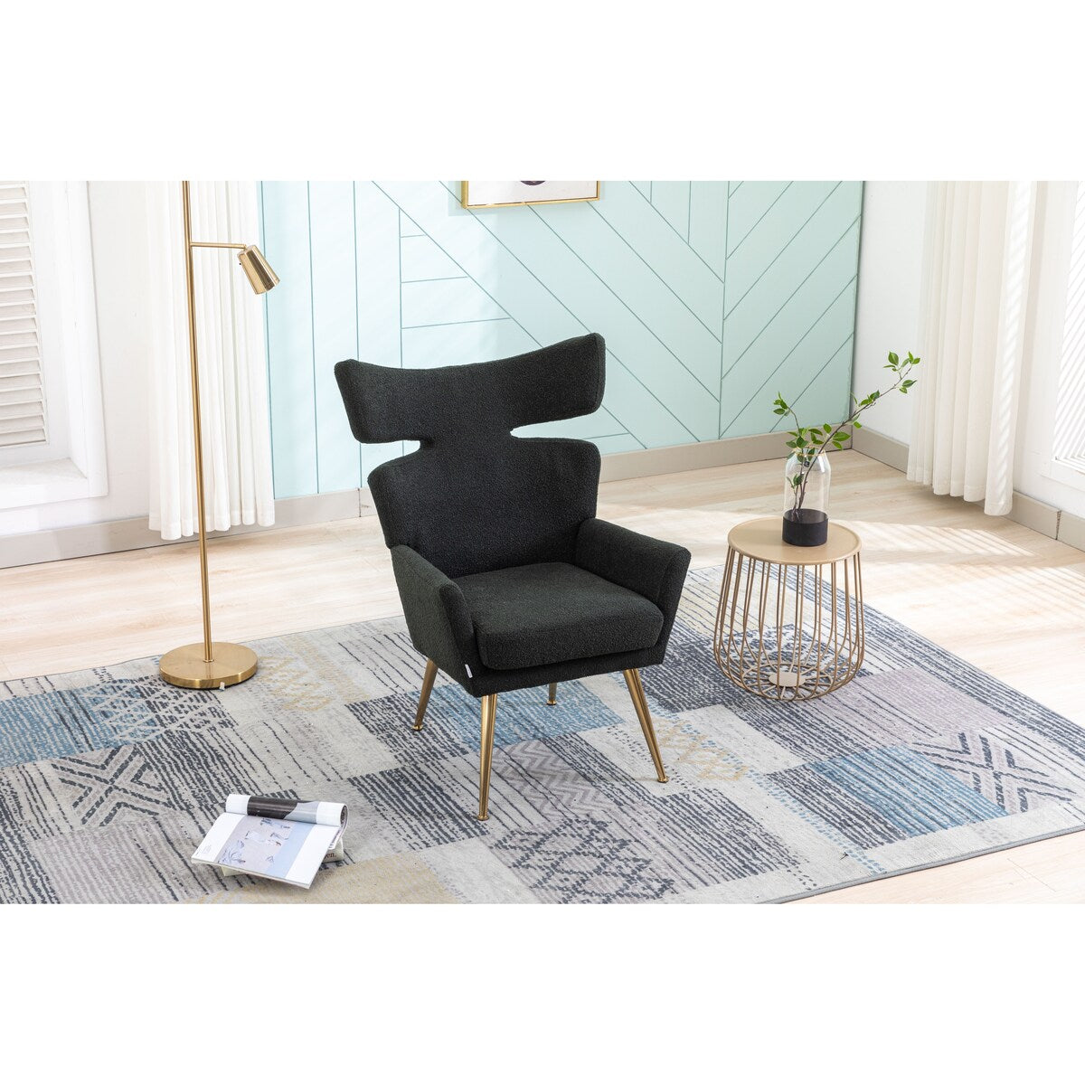 Leisure Fish Tail Accent Chair With Golden Feet