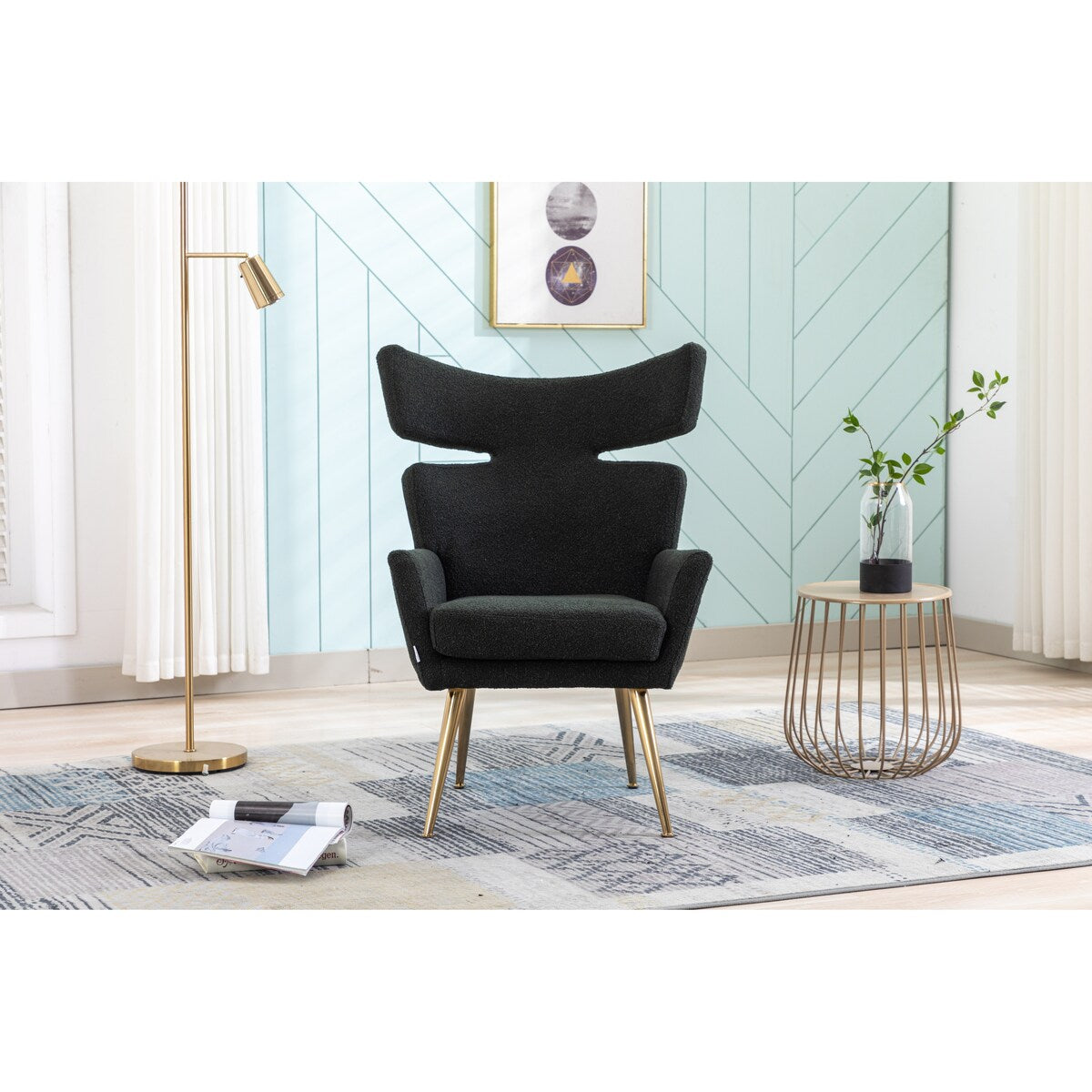Leisure Fish Tail Accent Chair With Golden Feet
