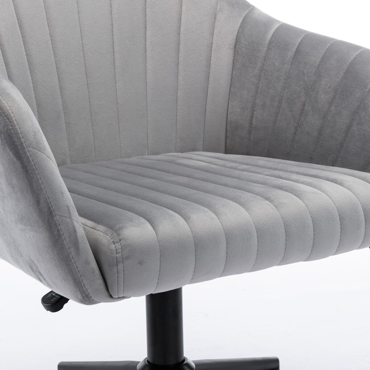 Leisure Home Office Chair With Middle Back, Modern Design Velvet Chair With Arms,Gray