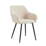 Leisure Modern Living Dining Room Accent Arm Chairs Club Guest with Strong Black Metal Legs,Set of 2