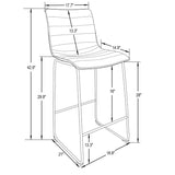 LeisureMod 29.9" Bar Stool With Black Iron Base & Footrest - Blue - 21"Dx19"Wx43"H