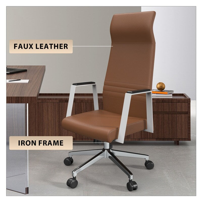 LeisureMod Aleen High-Back Office Chair with Swivel and Tilt