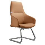 LeisureMod Celeste Leather Conference Office Chair with and Armrest