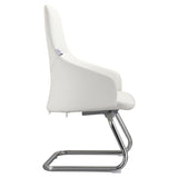 LeisureMod Celeste Leather Conference Office Chair with and Armrest