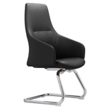 LeisureMod Celeste Leather Conference Office Chair with and Armrest