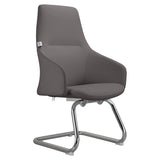 LeisureMod Celeste Leather Conference Office Chair with and Armrest