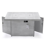 LeisureMod Chelsea 44" Modern 55000 BTU Propane Patio Fire Pit Table with Wind Guard for Porch Backyard Garden Decor