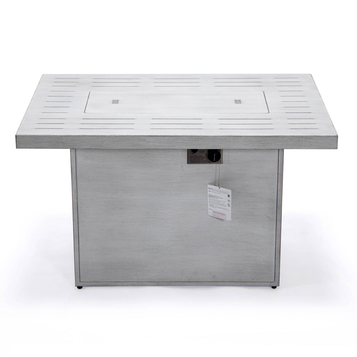 LeisureMod Chelsea 44" Modern 55000 BTU Propane Patio Fire Pit Table with Wind Guard for Porch Backyard Garden Decor