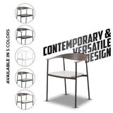 Leather Dining Chair with Stainless Steel Frame Set of 2 Kora Series