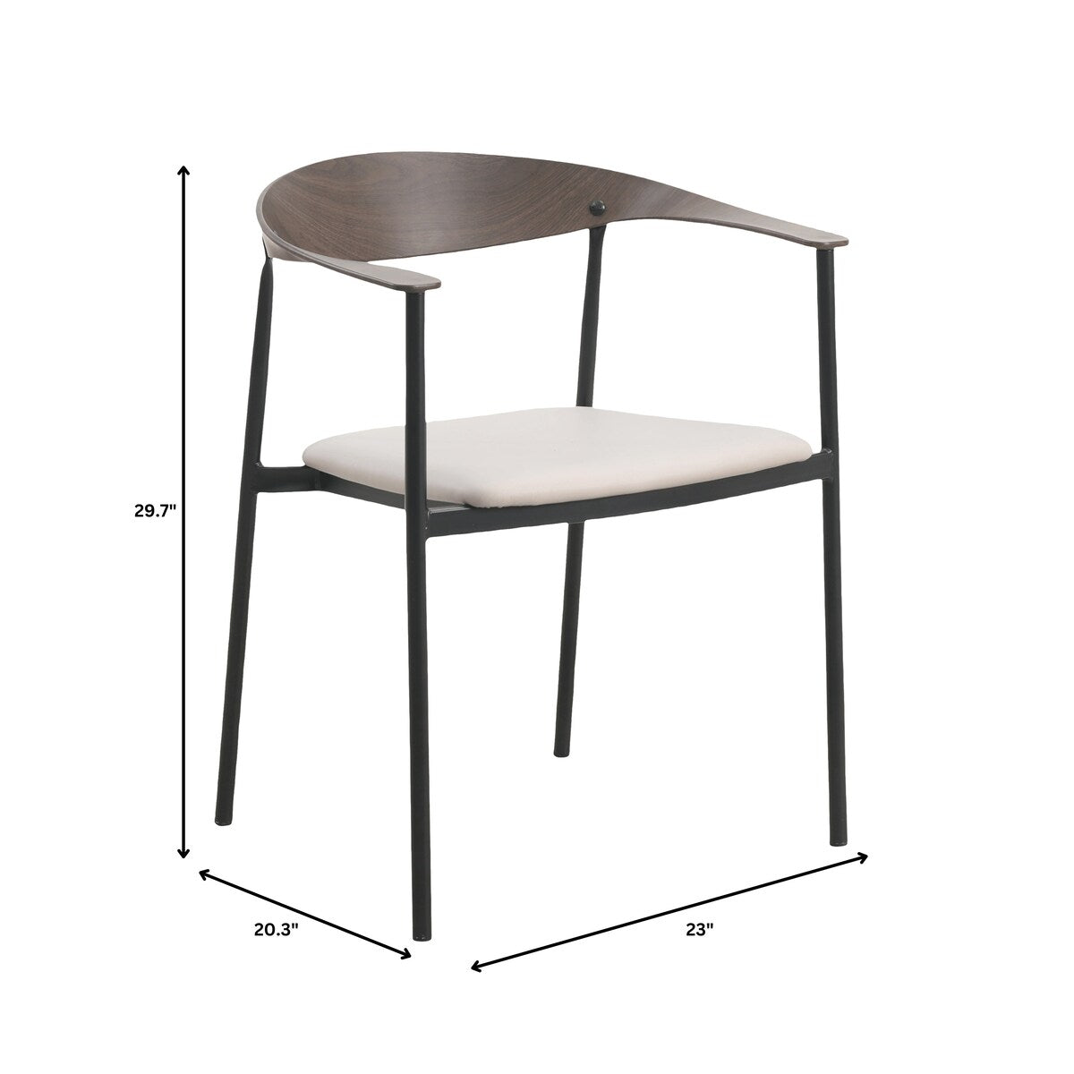 Leather Dining Chair with Stainless Steel Frame Set of 2 Kora Series