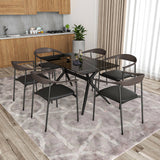 Leather Dining Chair with Stainless Steel Frame Set of 2 Kora Series