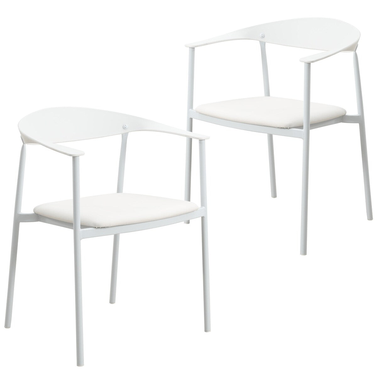 Leather Dining Chair with Stainless Steel Frame Set of 2 Kora Series