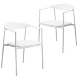 Leather Dining Chair with Stainless Steel Frame Set of 2 Kora Series