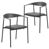 Leather Dining Chair with Stainless Steel Frame Set of 2 Kora Series