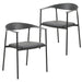 Leather Dining Chair with Stainless Steel Frame Set of 2 Kora Series