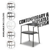Leather Dining Chair with Stainless Steel Frame Set of 2 Kora Series