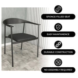 Leather Dining Chair with Stainless Steel Frame Set of 2 Kora Series