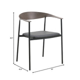 Leather Dining Chair with Stainless Steel Frame Set of 2 Kora Series