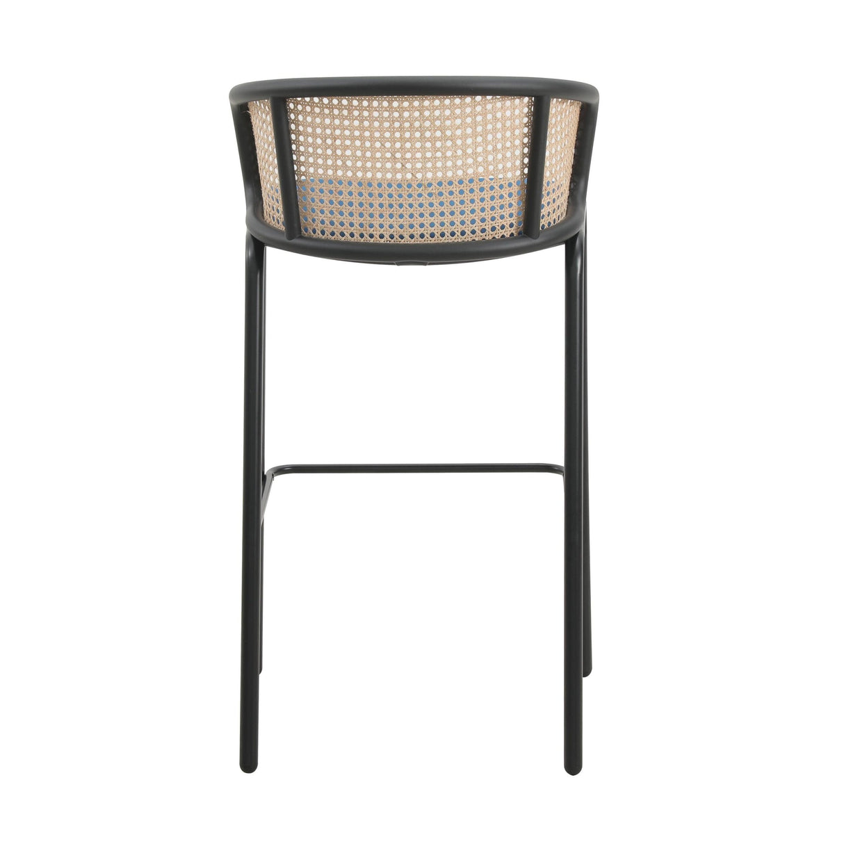 LeisureMod Ervilla Bar Stool with Black Powder Coated Steel Frame Set of 2 - 37"