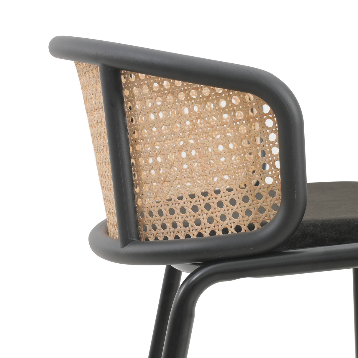 LeisureMod Ervilla Bar Stool with Black Powder Coated Steel Frame Set of 2 - 37"