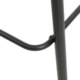 LeisureMod Ervilla Bar Stool with Black Powder Coated Steel Frame Set of 2 - 37"
